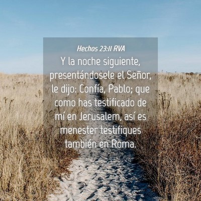 Picture 04 - Hechos 23:11 RVA - Y la noche siguiente, presentándosele el Señor, - Bible Verse Picture