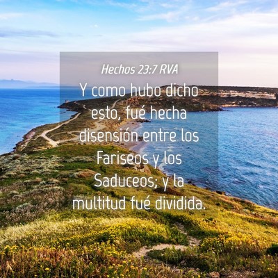 Picture 04 - Hechos 23:7 RVA - Y como hubo dicho esto, fué hecha disensión - Bible Verse Picture