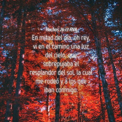Picture 04 - Hechos 26:13 RVA - En mitad del día, oh rey, vi en el camino una - Bible Verse Picture