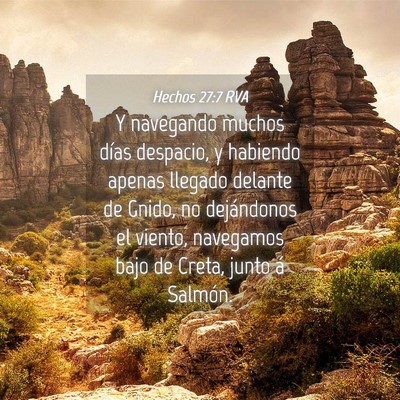 Picture 04 - Hechos 27:7 RVA - Y navegando muchos días despacio, y habiendo - Bible Verse Picture