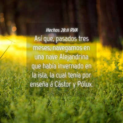 Picture 04 - Hechos 28:11 RVA - Así que, pasados tres meses, navegamos en una - Bible Verse Picture