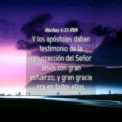 Picture 04 - Hechos 4:33 RVA - Y los apóstoles daban testimonio de la - Bible Verse Picture