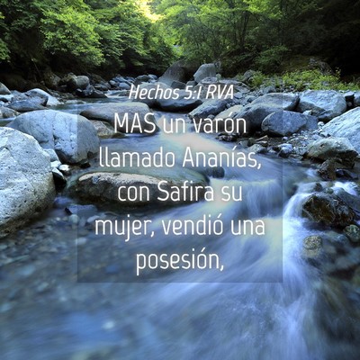 Picture 04 - Hechos 5:1 RVA - MAS un varón llamado Ananías, con Safira su - Bible Verse Picture