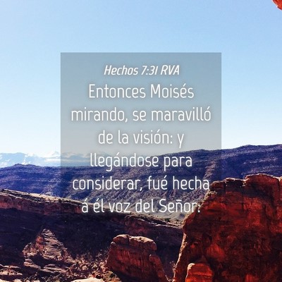 Picture 04 - Hechos 7:31 RVA - Entonces Moisés mirando, se maravilló de la - Bible Verse Picture