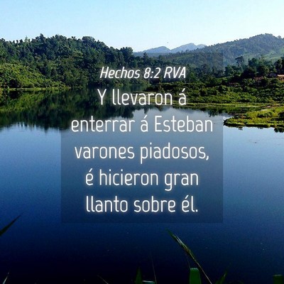 Picture 04 - Hechos 8:2 RVA - Y llevaron á enterrar á Esteban varones - Bible Verse Picture