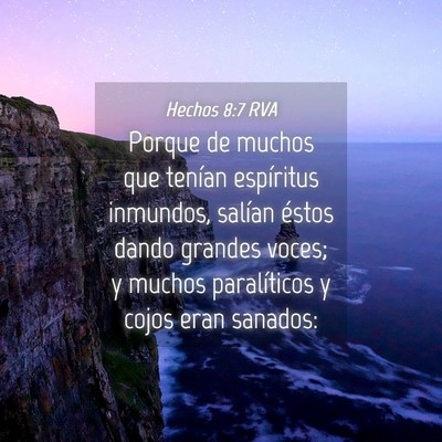 Picture 04 - Hechos 8:7 RVA - Porque de muchos que tenían espíritus inmundos, - Bible Verse Picture