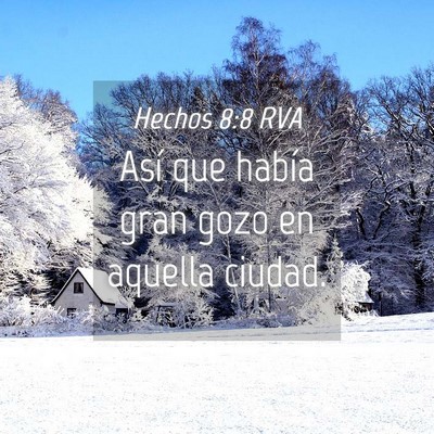 Picture 04 - Hechos 8:8 RVA - Así que había gran gozo en aquella - Bible Verse Picture