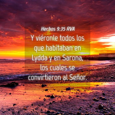 Picture 04 - Hechos 9:35 RVA - Y viéronle todos los que habitaban en Lydda y en - Bible Verse Picture