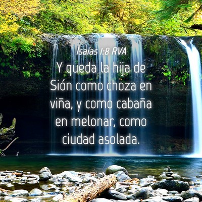 Picture 04 - Isaías 1:8 RVA - Y queda la hija de Sión como choza en viña, y - Bible Verse Picture