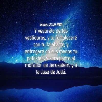 Picture 04 - Isaías 22:21 RVA - Y vestirélo de tus vestiduras, y le fortaleceré - Bible Verse Picture