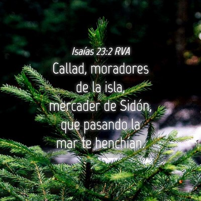 Picture 04 - Isaías 23:2 RVA - Callad, moradores de la isla, mercader de Sidón, - Bible Verse Picture
