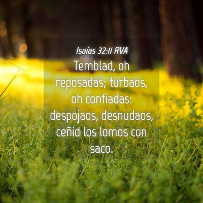 Picture 04 - Isaías 32:11 RVA - Temblad, oh reposadas; turbaos, oh confiadas: - Bible Verse Picture