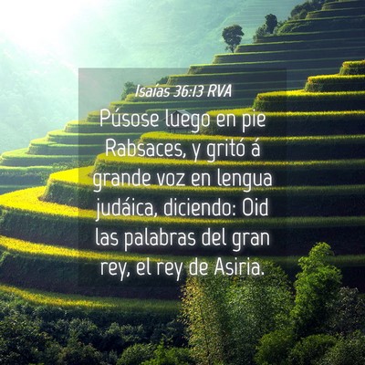 Picture 04 - Isaías 36:13 RVA - Púsose luego en pie Rabsaces, y gritó á grande - Bible Verse Picture