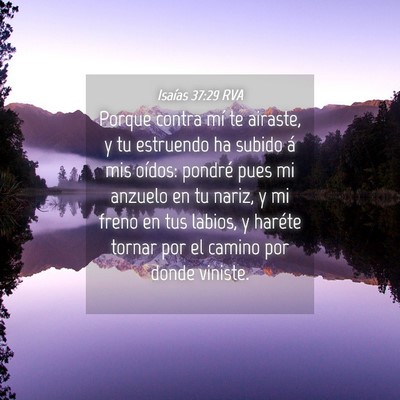 Picture 04 - Isaías 37:29 RVA - Porque contra mí te airaste, y tu estruendo ha - Bible Verse Picture