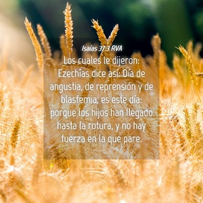 Picture 04 - Isaías 37:3 RVA - Los cuales le dijeron: Ezechîas dice así: Día - Bible Verse Picture