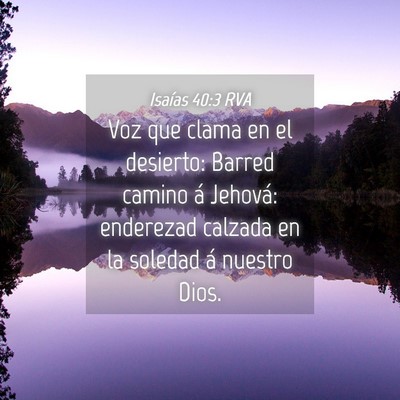 Picture 04 - Isaías 40:3 RVA - Voz que clama en el desierto: Barred camino á - Bible Verse Picture