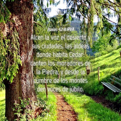 Picture 04 - Isaías 42:11 RVA - Alcen la voz el desierto y sus ciudades, las - Bible Verse Picture