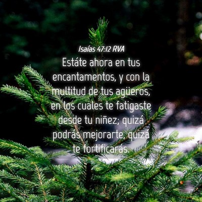 Picture 04 - Isaías 47:12 RVA - Estáte ahora en tus encantamentos, y con la - Bible Verse Picture