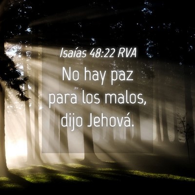 Picture 04 - Isaías 48:22 RVA - No hay paz para los malos, dijo - Bible Verse Picture