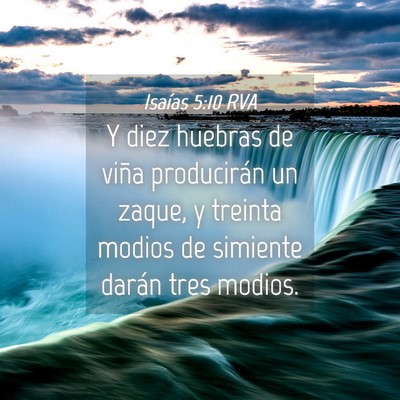 Picture 04 - Isaías 5:10 RVA - Y diez huebras de viña producirán un zaque, y - Bible Verse Picture