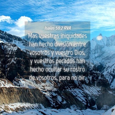 Picture 04 - Isaías 59:2 RVA - Mas vuestras iniquidades han hecho división - Bible Verse Picture
