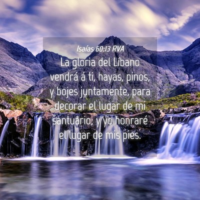 Picture 04 - Isaías 60:13 RVA - La gloria del Líbano vendrá á ti, hayas, - Bible Verse Picture