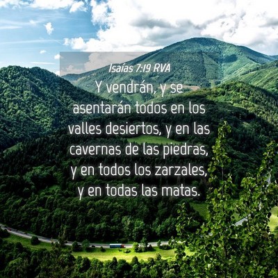 Picture 04 - Isaías 7:19 RVA - Y vendrán, y se asentarán todos en los valles - Bible Verse Picture