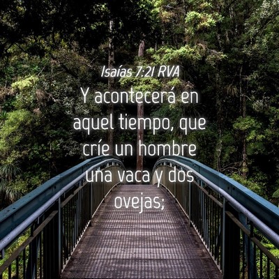 Picture 04 - Isaías 7:21 RVA - Y acontecerá en aquel tiempo, que críe un - Bible Verse Picture