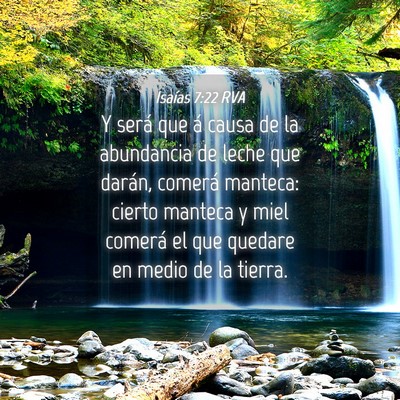 Picture 04 - Isaías 7:22 RVA - Y será que á causa de la abundancia de leche - Bible Verse Picture