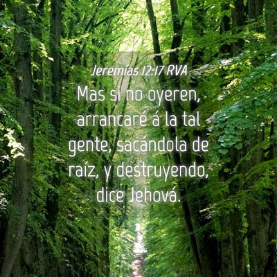 Picture 04 - Jeremías 12:17 RVA - Mas si no oyeren, arrancaré á la tal gente, - Bible Verse Picture