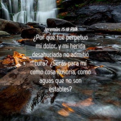 Picture 04 - Jeremías 15:18 RVA - ¿Por qué fué perpetuo mi dolor, y mi herida - Bible Verse Picture