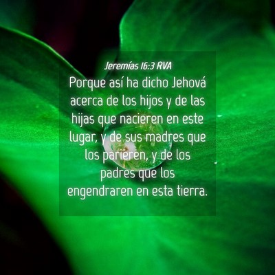 Picture 04 - Jeremías 16:3 RVA - Porque así ha dicho Jehová acerca de los hijos - Bible Verse Picture