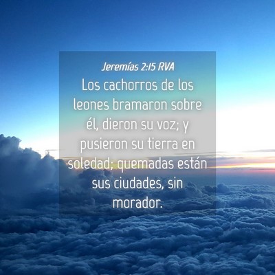 Picture 04 - Jeremías 2:15 RVA - Los cachorros de los leones bramaron sobre él, - Bible Verse Picture