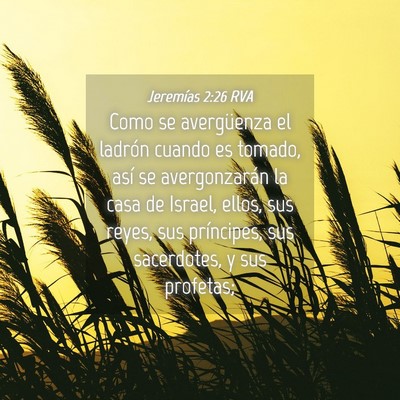Picture 04 - Jeremías 2:26 RVA - Como se avergüenza el ladrón cuando es tomado, - Bible Verse Picture