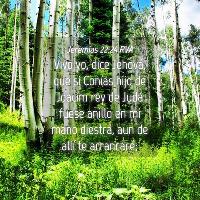 Picture 04 - Jeremías 22:24 RVA - Vivo yo, dice Jehová, que si Conías hijo de - Bible Verse Picture