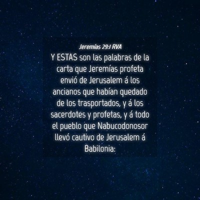 Picture 04 - Jeremías 29:1 RVA - Y ESTAS son las palabras de la carta que - Bible Verse Picture
