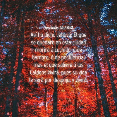 Picture 04 - Jeremías 38:2 RVA - Así ha dicho Jehová: El que se quedare en esta - Bible Verse Picture