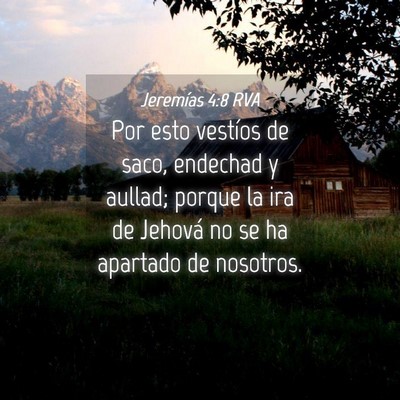 Picture 04 - Jeremías 4:8 RVA - Por esto vestíos de saco, endechad y aullad; - Bible Verse Picture
