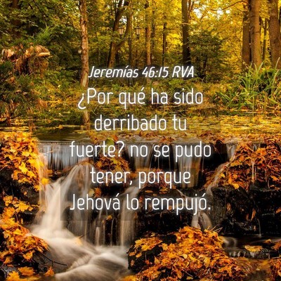 Picture 04 - Jeremías 46:15 RVA - ¿Por qué ha sido derribado tu fuerte? no se - Bible Verse Picture