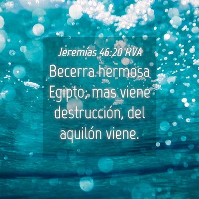 Picture 04 - Jeremías 46:20 RVA - Becerra hermosa Egipto; mas viene destrucción, - Bible Verse Picture