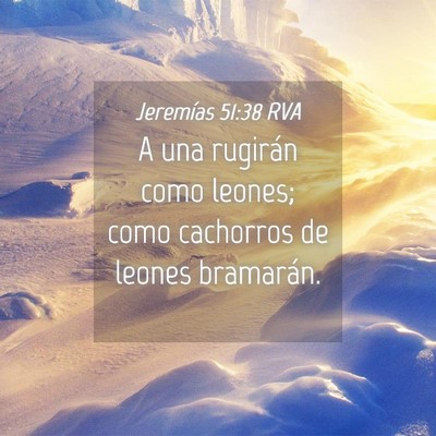 Picture 04 - Jeremías 51:38 RVA - A una rugirán como leones; como cachorros de - Bible Verse Picture