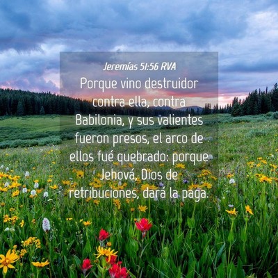 Picture 04 - Jeremías 51:56 RVA - Porque vino destruidor contra ella, contra - Bible Verse Picture