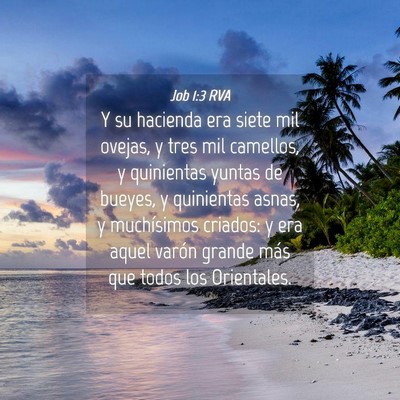 Picture 04 - Job 1:3 RVA - Y su hacienda era siete mil ovejas, y tres mil - Bible Verse Picture