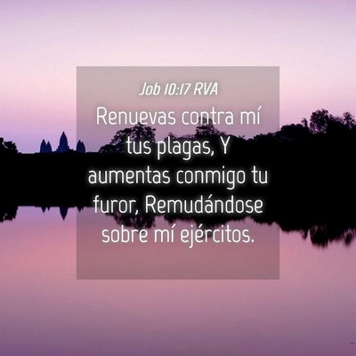 Picture 04 - Job 10:17 RVA - Renuevas contra mí tus plagas, Y aumentas - Bible Verse Picture