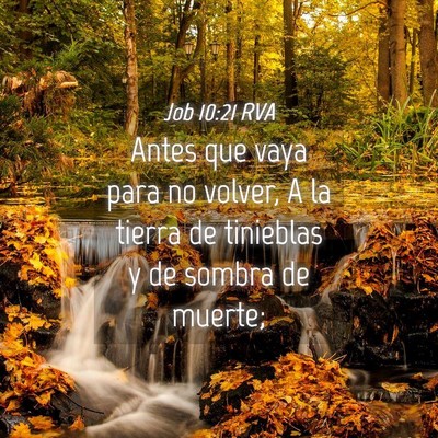 Picture 04 - Job 10:21 RVA - Antes que vaya para no volver, A la tierra de - Bible Verse Picture