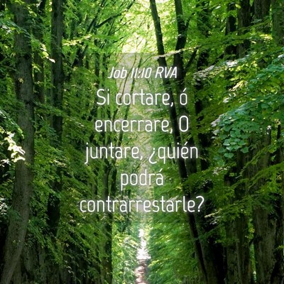 Picture 04 - Job 11:10 RVA - Si cortare, ó encerrare, O juntare, ¿quién - Bible Verse Picture