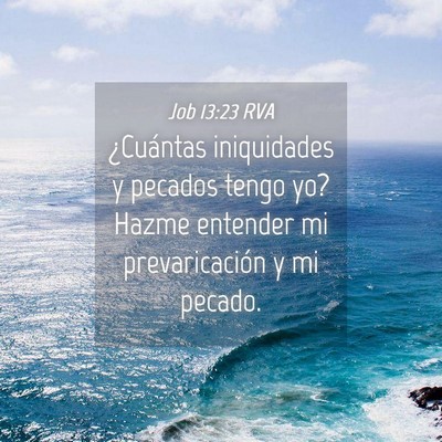 Picture 04 - Job 13:23 RVA - ¿Cuántas iniquidades y pecados tengo yo? Hazme - Bible Verse Picture