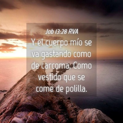 Picture 04 - Job 13:28 RVA - Y el cuerpo mío se va gastando como de carcoma, - Bible Verse Picture