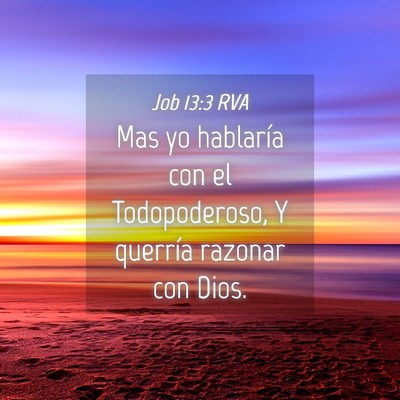 Picture 04 - Job 13:3 RVA - Mas yo hablaría con el Todopoderoso, Y querría - Bible Verse Picture