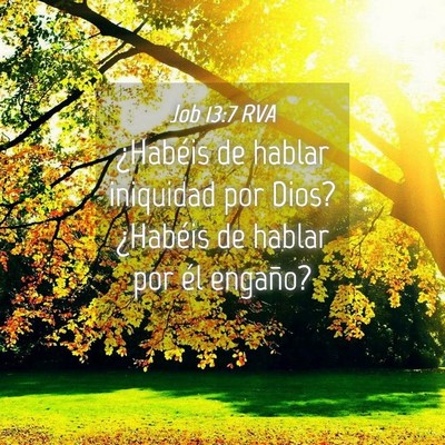 Picture 04 - Job 13:7 RVA - ¿Habéis de hablar iniquidad por Dios? ¿Habéis - Bible Verse Picture